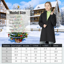 Load image into Gallery viewer, Hooded  Women&#39;s Wind &amp; Waterproof Trench Rain Jacket-Black-L
