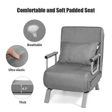 Load image into Gallery viewer, Folding 5 Position Convertible Armchair Couch with Pillow-Gray
