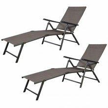 Load image into Gallery viewer, 2 Pcs Patio Furniture Adjustable Pool Chaise Lounge Chair Outdoor Recliner
