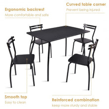 Load image into Gallery viewer, 5 Pcs Dining Table Set with 4 Chairs - Black
