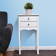 Load image into Gallery viewer, Side Table End Accent Table w/ 2 Drawers-White

