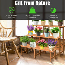 Load image into Gallery viewer, 3-Tier Wide Wood Flower Pot Step Ladder Plant Stand
