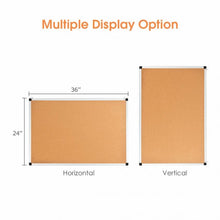 Load image into Gallery viewer, 24&quot; x 36&quot; Aluminum Framed Cork Board Bulletin Board with 12 Pins-1 Pack
