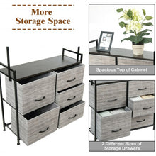 Load image into Gallery viewer, 5 Drawers Fabric Dresser with Hanger Metal Top Storage Closet Organizer
