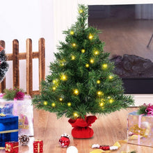 Load image into Gallery viewer, 2 Feet Tabletop Fir Artifical Christmas Tree with LED Lights

