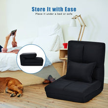 Load image into Gallery viewer, Fold Down Flip Convertible Sleeper Couch with Pillow-Black
