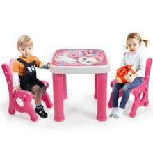 Load image into Gallery viewer, Adjustable Kids Activity Play Table and 2 Chairs Set withStorage Drawer-Pink
