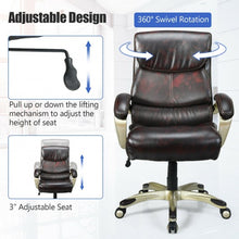 Load image into Gallery viewer, Adjustable Executive Office Recliner Chair with High Back and Lumbar Support-Brown
