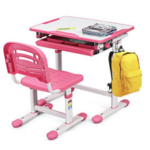 Load image into Gallery viewer, Height Adjustable Children�s Desk Chair Set -Pink
