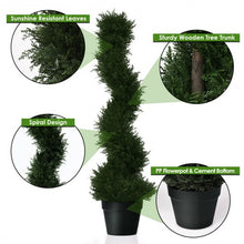 Load image into Gallery viewer, 2 pcs 3 ft  In/outdoor Decoration Artificial Cedar Spiral Tree

