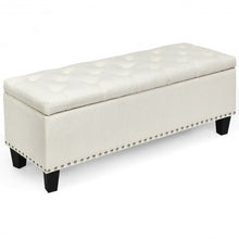 Load image into Gallery viewer, 48&quot; Rectangular Fabric Storage Ottoman Bench Button Tufted Foot Rest Stool-Beige
