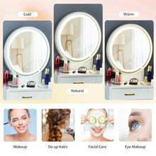Load image into Gallery viewer, Vanity Dressing Table Set with 3 Lighting Modes
