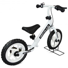 Load image into Gallery viewer, 12&quot; Four Colors Kids Balance Bike Scooter with Brakes and Bell-White
