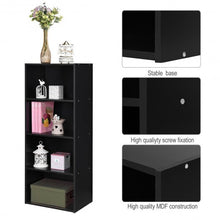 Load image into Gallery viewer, 4 Tier Open Shelf  Storage Display Cabinet-Black
