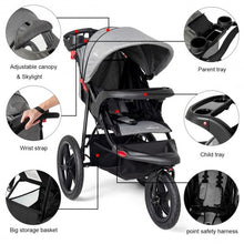 Load image into Gallery viewer, Foldable Lightweight All-terrain Baby Stroller with Holder-Gray
