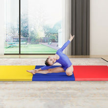 Load image into Gallery viewer, 6&#39; x 2&#39; Exercise Tri-Fold Gymnastics Mat w/ Carrying Handles-Multicolor
