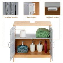 Load image into Gallery viewer, Bathroom Under Sink Vanity Cabinet Bamboo Freestanding Shelf Cabinet
