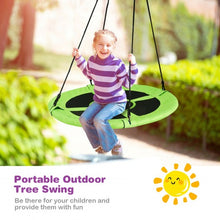 Load image into Gallery viewer, 40&quot; 770 lbs Flying Saucer Tree Swing Kids Gift with 2 Tree Hanging Straps-Green
