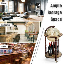 Load image into Gallery viewer, 17&quot; Italian Style Wooden Globe Liquor Bottle Wine Rack
