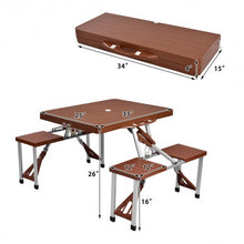 Load image into Gallery viewer, Outdoor Foldable Aluminum Picnic Table with Bench Seats
