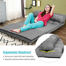 Load image into Gallery viewer, Foldable Floor 6-Position Adjustable Lounge Couch-Gray
