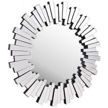Load image into Gallery viewer, 31.5&quot; Round Beveled Sunburst Wooden Wall-mounted Mirror
