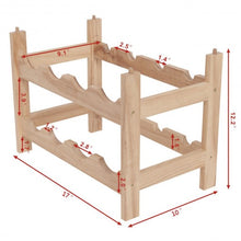 Load image into Gallery viewer, 2 Tier Storage 8 Bottle Wood Wine Rack
