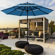 Load image into Gallery viewer, 10&#39; 3 Tier Patio Umbrella Aluminum Sunshade Shelter Double Vented-Blue
