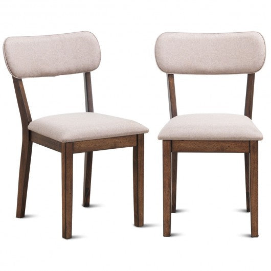 Set of 2 Armless Fabric Upholstered Dining Side Chairs
