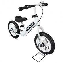 Load image into Gallery viewer, 12&quot; Four Colors Kids Balance Bike Scooter with Brakes and Bell-White
