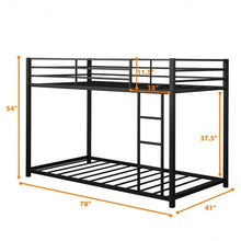Load image into Gallery viewer, Metal Bunk Bed Twin Over Classic Bunk Bed Frame
