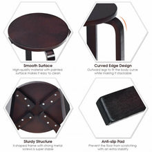 Load image into Gallery viewer, Set of 4 18" Wood Home Backless Dining Chairs-Deep Brown
