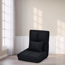 Load image into Gallery viewer, Fold Down Flip Convertible Sleeper Couch with Pillow-Black
