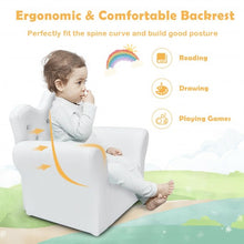 Load image into Gallery viewer, Children Upholstered Princess Sofa with Ottoman and Diamond Decoration for Boys and Girls-White
