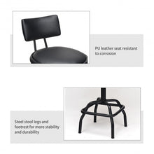 Load image into Gallery viewer, Adjustable Swivel Vintage PU Leather Bar Stool
