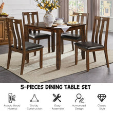 Load image into Gallery viewer, 5-Piece Wood Dining Table Set
