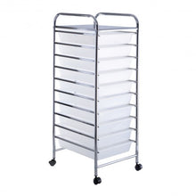 Load image into Gallery viewer, 10 Drawer Rolling Storage Cart Organizer-Clear
