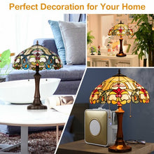 Load image into Gallery viewer, Tiffany-Style Victorian 2-Light Table Lamp with 16" Stained Shade
