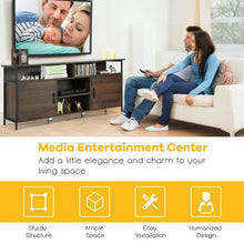 Load image into Gallery viewer, 58&quot; Wood TV Stand Entertainment Media Center Console with Storage Cabinet
