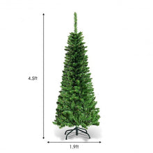 Load image into Gallery viewer, 4.5 ft Pre-Lit Hinged Artificial Fir Pencil Christmas Tree-Warm White
