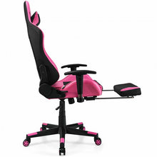 Load image into Gallery viewer, PU Leather Gaming Chair with USB Massage Lumbar Pillow and Footrest -Pink
