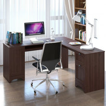 Load image into Gallery viewer, 66&quot; �66&quot; L-shaped Corner Computer Desk with Drawers-Coffee
