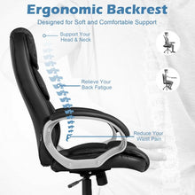 Load image into Gallery viewer, Ergonomic Office High Back Leather Adjustable Chair -Black
