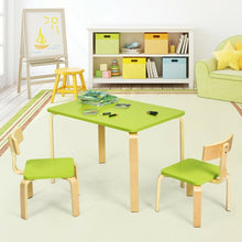 Load image into Gallery viewer, 3 Piece Kids Wooden Activity Table and 2 Chairs Set-Green
