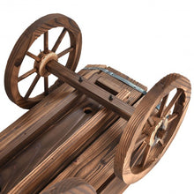 Load image into Gallery viewer, Wood Wagon Planter Pot Stand with Wheels
