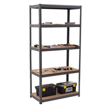 Load image into Gallery viewer, 71&quot; x 36&quot; Heavy Duty 5 Level Adjustable Storage Garage Shelf-Black

