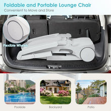 Load image into Gallery viewer, Adjustable Patio Sun Lounger with Weather Resistant Wheels-White
