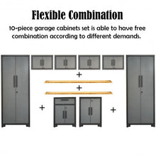 Load image into Gallery viewer, 10 pcs Garage Storage Cabinet Set with Bamboo Worktop
