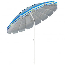 Load image into Gallery viewer, 8FT Portable Beach Umbrella with Sand Anchor and Tilt Mechanism for Garden and Patio-Blue
