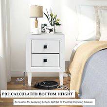 Load image into Gallery viewer, Multipurpose Retro Bedside Nightstand with 2 Drawers-White
